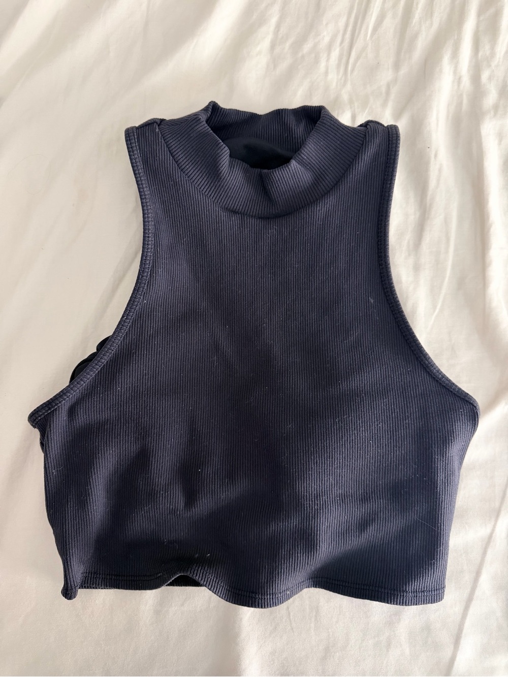 Alo black highneck ribbed tank small
